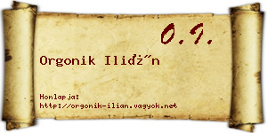 Orgonik Ilián névjegykártya